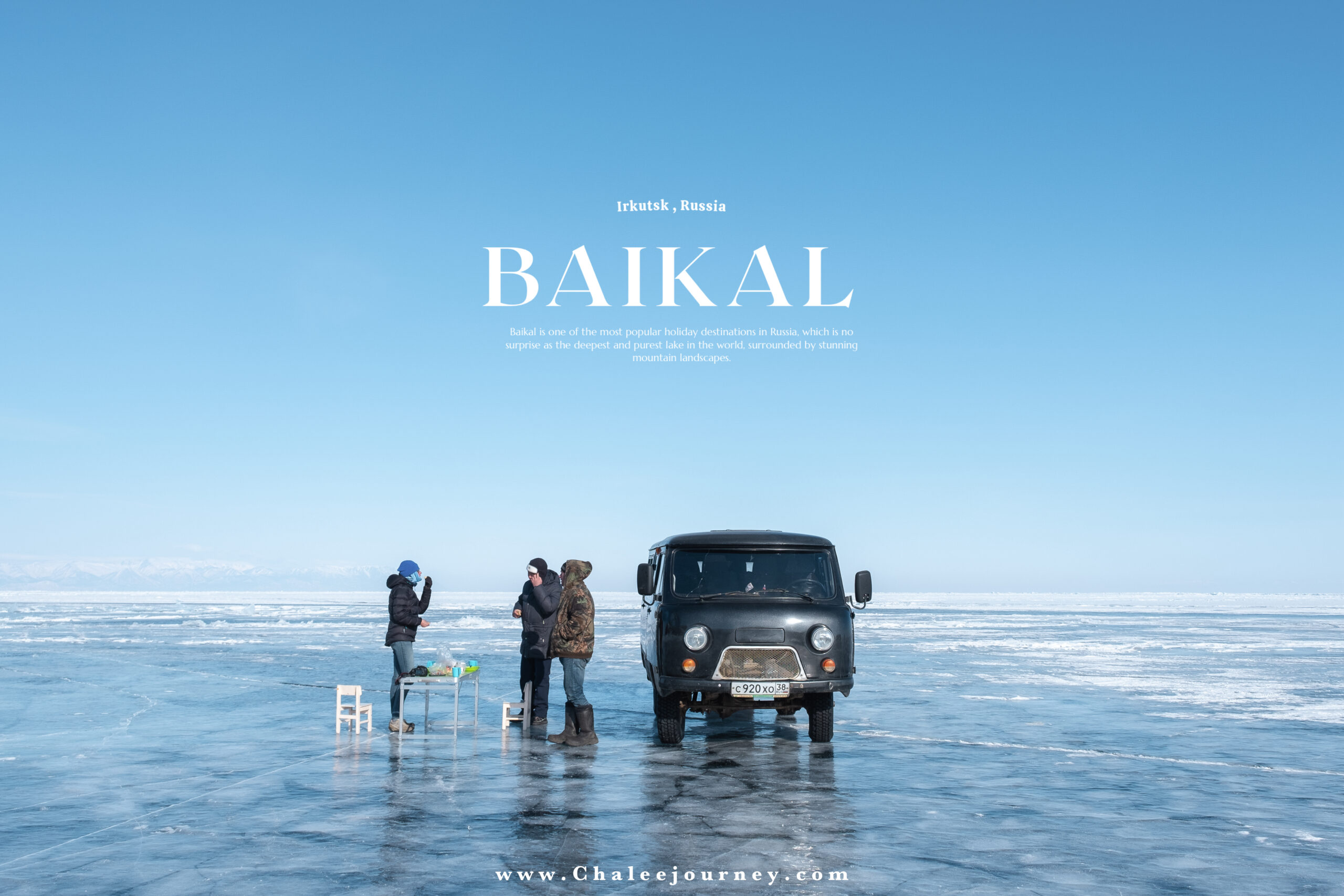 Lake BAIKAL Frozen with snow and ice